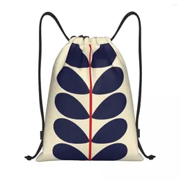 Shopping Bags Classic Solid Stem Print Navy Drawstring Women Men Portable Gym Sports Sackpack Orla Kiely Training Storage Backpacks