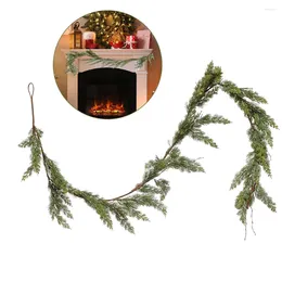 Decorative Flowers Snow Tipped Green Christmas Garland Artificial Mixed Snowy Branches Cedar Wreath Home Ladder Decor