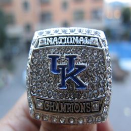 2012 University of Kentucky Wildcats National ring With Wooden Display Box Souvenir Fan Men Gift Whole Drop Shipp3028075