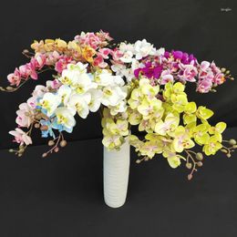 Decorative Flowers 3D Printed 21 Head White Butterfly Orchid Silk Wedding Christmas Home Decoration Garden Potted Fake Plants