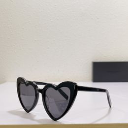 Black Heart Sunglasses Shield Dark Grey Lenses 181 Lou Women Summer Shades Sunnies Lunettes de Soleil UV400 Eyewear