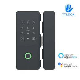 Control TTLock APP Smart Fingerprint Biometrics Card Password Number Code Lock For Home Office Frameless Frame Glass Push Sliding Door