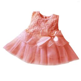 Clothing Sets Children Baby Girls Princess Bowknot Sleeveless Grenadine Clothes Dresss For Girl Children'S Top