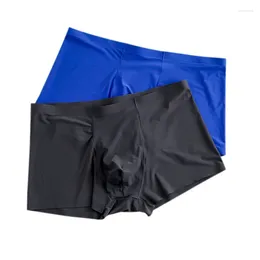 Underpants Men Sexy Underwear Shorts Pouch Panties Men's Ultra-thin Breathable Boxer Ice Silk Seamless