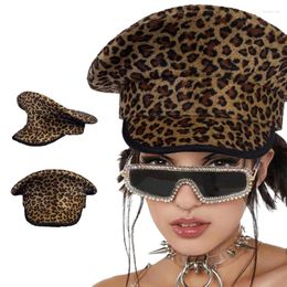 Berets Hat Leopard Print Captain For Music Festivals Dancer Comedian Actor Elegant Ladies