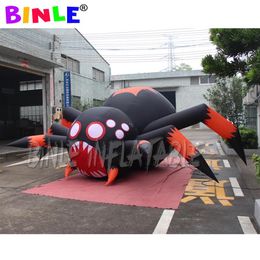 wholesale 5m giant inflatable halloween spider/black spider animal for the roof Toys Haunted decoratio