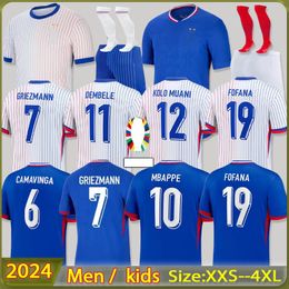 2024 Euro Cup FrENchs Home Away jersey MBAPPE soccer jerseys DEMBELE COMAN FrENchg Maillot de foot BENZEMA GRIEZMANN fans player football shirt men kids kit uniforms