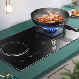 Control Midea Electric Gas Cooker Builtin Table Dual Use Electric Gas Stove Home 5kW Fierce Fire Cooktop Stove APP Control WIFI Smart