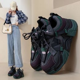 Autumn New Korean Edition Dad Shoes Female Student Casual Shoes Female Thick Sole Running Shoes Female Trendy C-5512