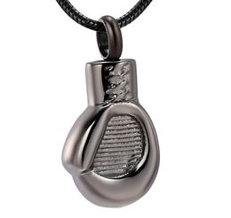 IJD10523 Stainless Steel Gun Colour Boxing Gloves Cremation Jewellery for Ashes Men Punk Urn Necklace Memorial Keepsake Ash Pendant J2490468