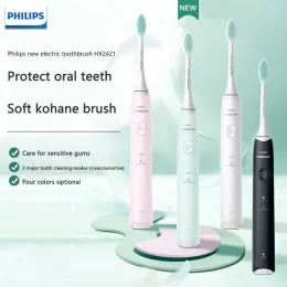 Heads PHILIPS HX2421 Electric Toothbrush Adult Couple Lntelligent Sound Waves Recommend Students to Protect Their Gums