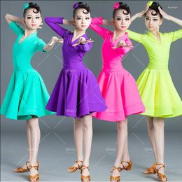 Stage Wear Girl Professional Latin Dance Dress Children's Salsa Costume Performance Carnival