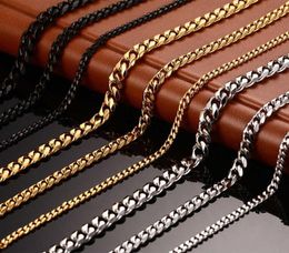 3MM5MM7MM Cuban Link Chain Stainless Steel Necklace Gold Filled Tone Punk Hip Hop Men 039s Jewellery USENSET6312891