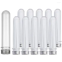 Storage Bottles 50X 40Ml Plastic Test Tube With Screw Cap Bottle Aluminium & 10X Tubes Transparent Lid 100Ml