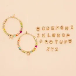 Hoop Earrings Go2boho Multi Color Seed Beaded Copper Stack Jewelry 26 Letter Custom Fashion Gifts Surfer Beach Trendy For Women Men