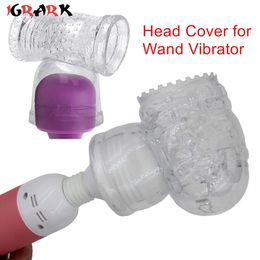 G-spot Stimulate Vibrator Head Cover Erotic Accessories Magic Wand Attachment Silicone AV Rod Cap Adult sexy Toys for Women