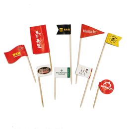 Flag Custom 2 Side Printed Small Toothpick Banners Sales Promotion Decoration Restaurant Bar Pub Party Event Accessories 240407