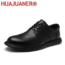 Casual Shoes Genuine Leather Business Formal Men Luxury Brogue Cow Mens High Quality Men's Oxfords Big Size