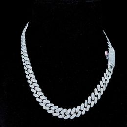 Cuban Link Chain 925 Sterling Silver Iced Out Vvs Moissanite Diamonds Chain Hip Hop Rapper Chain Necklace