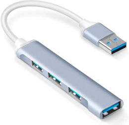 Hubs Mini USB Hub Extensions 4 Port USB 3.0 Hub 2.0 Hub USB Adapter Station Ultra Slim Portable Data Hub USB Splitter Aluminum