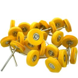 Equipments 100pcs Yellow Round Polishing Buffing Cloth Wheel Brush for Jewelry Making 22mm