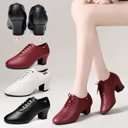 Dance Shoes Ballroom Sneakers Female Adult Soft-Soled Latin Mid-heel Multi-soled Teacher Modern Dancing For Women