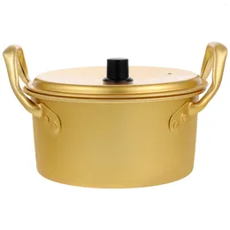 Double Boilers Household Small Cooking Pot Gas Double-ear Soup Thickened And Deepened Instant Noodle Yellow Aluminium Ramen Noodles Boiling