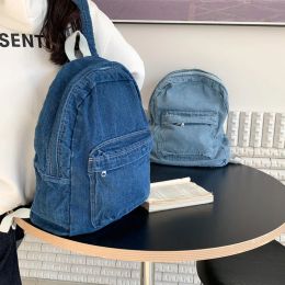 Backpacks Korean Fashion Backpacks for College Students Women Vintage Denim Casual Shoulder Bags Teenagers Schoolbag Trendy Travel Bags