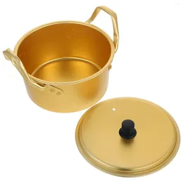 Double Boilers Household Small Cooking Pot Gas Double-ear Soup Thickened And Deepened Instant Noodle Yellow Aluminium Fondue