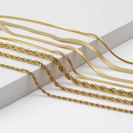 Anklets 1 Piece Stainless Steel Link Chain Anklet Gold Color Bracelet For Women Barefoot Beach Leg Summer Jewelry Gift 23.5cm Long