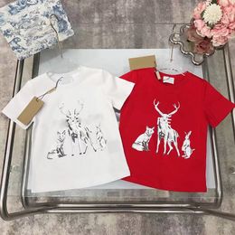 Boys and girls summer clothing children letter print B family primary and secondary school children 2024 short sleeved T-shirt Korean version trendy top stylish