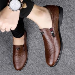 Casual Shoes Loafers Slip-on Leather Designer Men's Cowhide Formal Moccasin Fashion Comfortable Platform