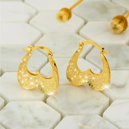 Stud Earrings Copper Exfoliation Love Heart Elegant Woman Girl African Middle East Gold Colour Charm Earring Fashion Jewellery