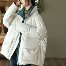 Winter New Fashion Stand Up Neck Warm Coat Womens Loose and Thickened Bread Down Cotton