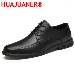 Casual Shoes Vintage Designer Men Genuine Leather Business Men's Soft Cow Luxury Formal Mens White Dress