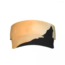 Berets Full Moon Wolves Howling Breathable Air Sun Hats Men Women Visor UV Protection Top Empty Solid Sports Tennis Golf Sunscreen Cap