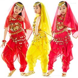 Stage Wear Children Belly Dance Costume Kids Bollywood Performance Clothes Suit 3 Color Dancing &