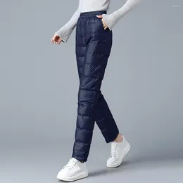 Women's Pants Women Cotton Trousers Winter High Waisted For Thick Windproof Warm Slim Fit With Pockets Casual