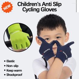Cycling Gloves Santic Child Keep Warm Anti-slip Kids Bike Full Finger Anti- Bicycle Sport Accessories