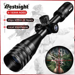 Scopes Bestsight 416x44 Aoe Adjustable Optic Sight Green Red Illuminated Riflescope Hunting Scopes Tactical Airsoft Scope