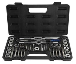 Tap And Die Set 40Piece M3M12 Screw Nut With Wrenches Thread Gauge Heavy Duty Threading Hand Tools Storage Bags7224831