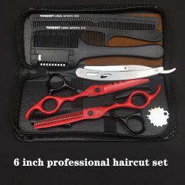 Blades 6.0 Inch Japan Professional Hairdressing Scissors Professional Hair Scissors Set Hair Cutting Shears Barber Scissor Cut Razor