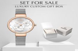 Women Watch Set for NAVIFORCE Top Luxury Brand Steel Mesh Waterproof Ladies Watches Flower Quartz Charming Girl Clock9504597