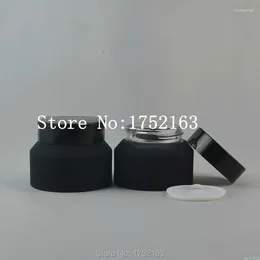 Storage Bottles High Quality 50g Black Frosted Glass Cream Jar Cosmetic Bottle/cream Container For Eye Skin Care Products Packaging