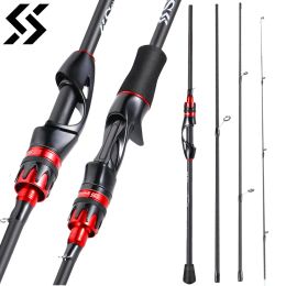 Accessories Sougayilang 4 Sections Lure Fishing Rod 2.1m Spinning/casting Fishing Trout Pike Pole Carbon Fibre Ultralight Travel Rod Pesca