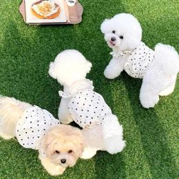 Dog Apparel Puppy Princess Pumpkin Skirt Teddy Summer Clothes Polka Dot Pattern Cat Yorkshire Wrap Pet Supplies