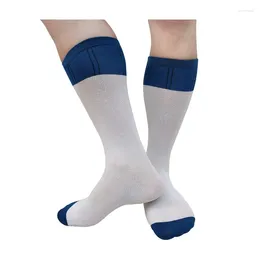 Men's Socks Mens Cotton Formal Dress Suit Over The Calf Male Sexy Stocking Lingerie Breathable Sports Hose Long Tube Fashion