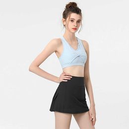 Lulemen tops shorts MMYLLULU high waisted yoga short skirt for womens running and sports quick drying fitness badminton and tennis skirt