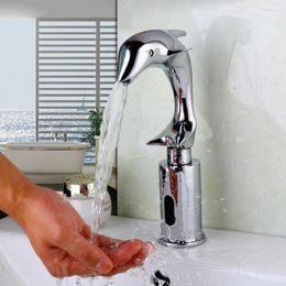 Bathroom Sink Faucets Contemporary Sense Basin Faucet Single Hole Deck Mounted Ceramic Litter Dolphin Modern
