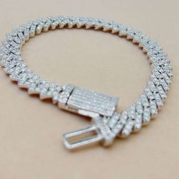 Pass Diamond Tester Hip Hop Bling Jewellery 8mm 89 Vvs Moissanite Iced Out Cuban Link Bracelet Chain